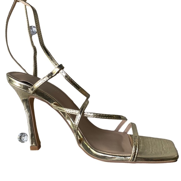 ASOS London Rebel like new women’s strappy heels in gold size 7 - Picture 3 of 9
